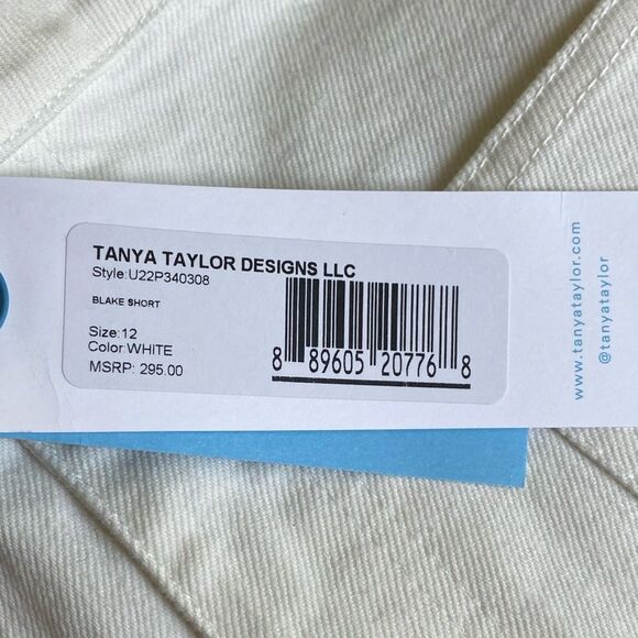 Tanya Taylor Blake White High Waisted denim Shorts NWT 12 - Picture 9 of 9